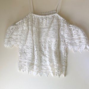 Off the shoulder white top